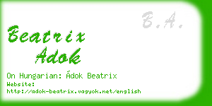 beatrix adok business card